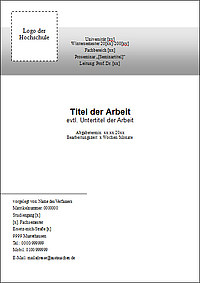 Deckblatt Hausarbeit und Seminararbeit: Vorlage 2