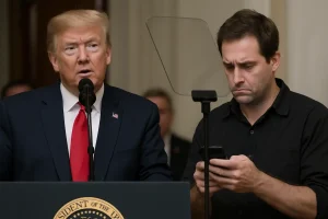 100.000 Dollar Profit gemacht?: Mann hinter Trumps Teleprompter wettete auf Reden des Präsidenten