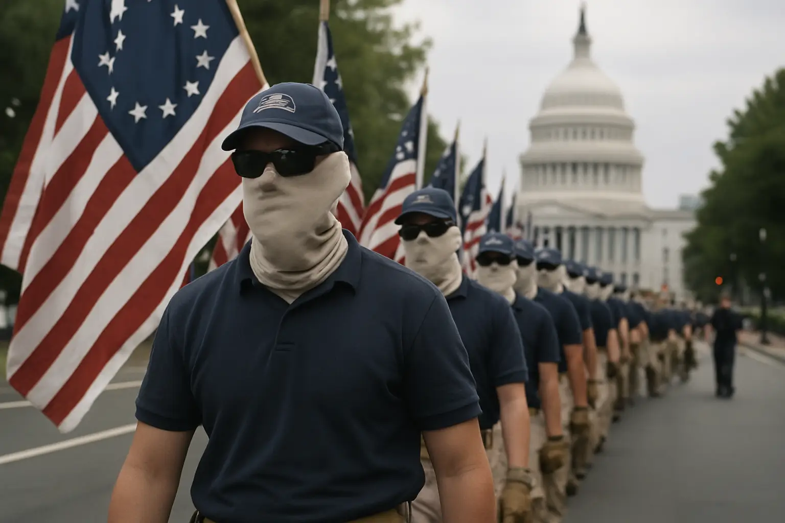 250. Geburtstag der USA: Rechtsextremistische "Patriot Front" marschiert durch Washington