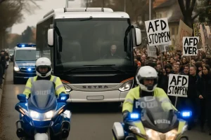 Blaulicht und Blockaden: Erfurt im Ausnahmezustand vor AfD-Parteitag