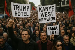 Diesmal auch wegen Kanye West: Tausende Albaner gehen wieder auf die Straße