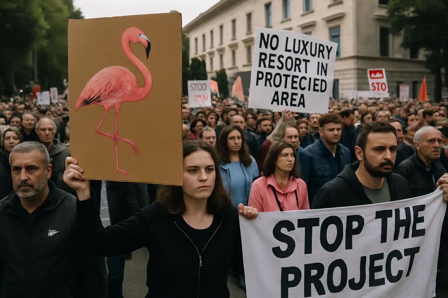 "Flamingo-Revolution" hält an: Tausende Albaner wehren sich gegen Luxus-Projekt der Trump-Familie