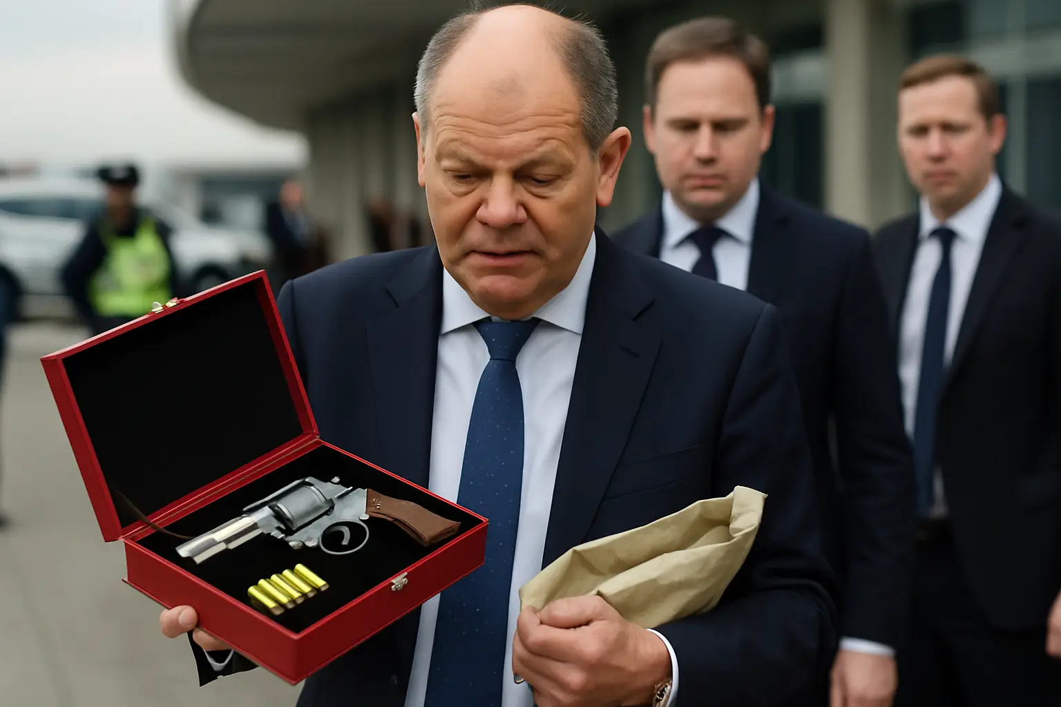 Überraschende Szenen nach Landung: Erdogans Revolver-Geschenk bringt Nato-Partner in Verlegenheit