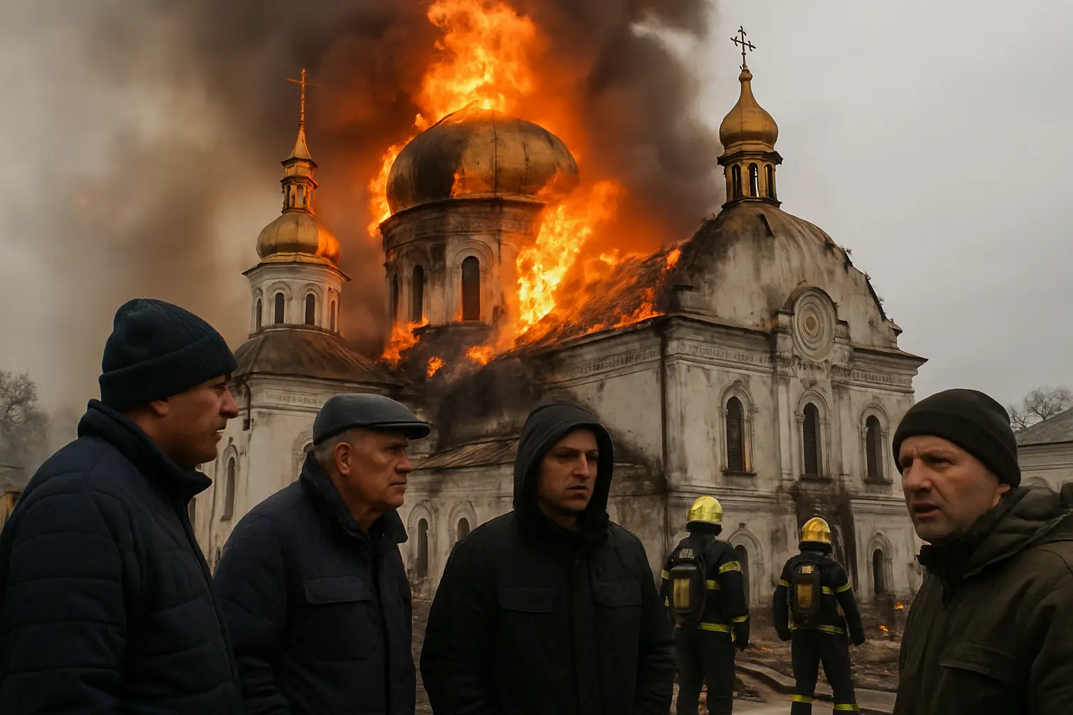 Jahrhundertealtes Weltkulturerbe: Berühmtes Höhlenkloster in Kiew steht in Flammen