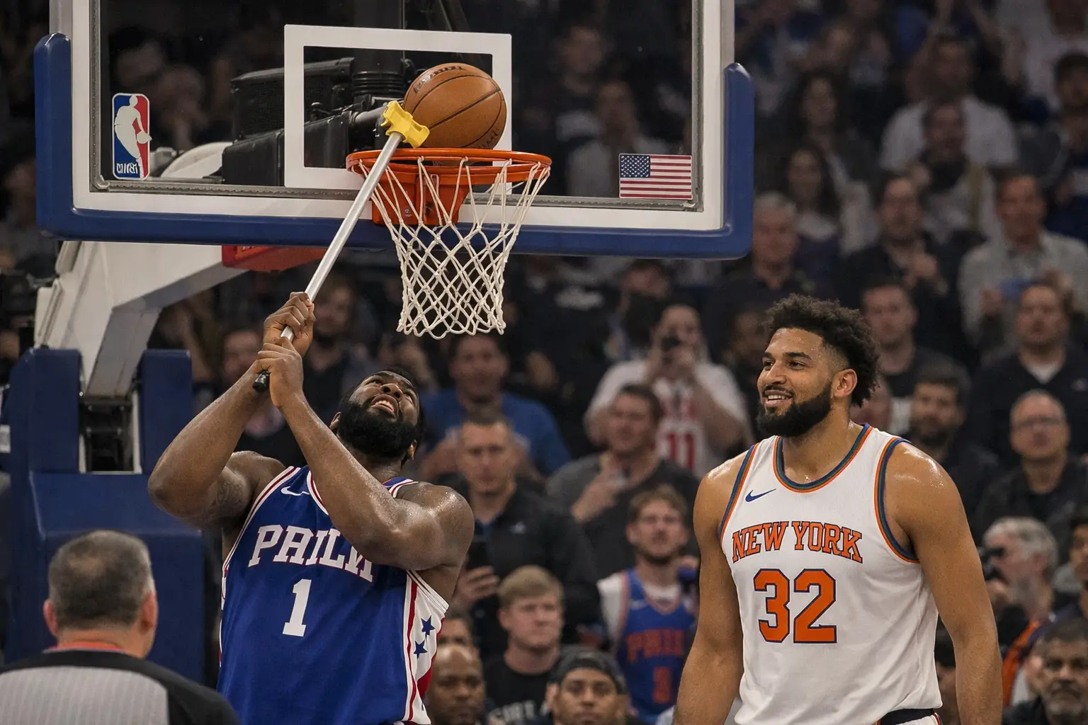Knicks dominieren den Innenraum bei knapper Game-2-Niederlage der 76ers