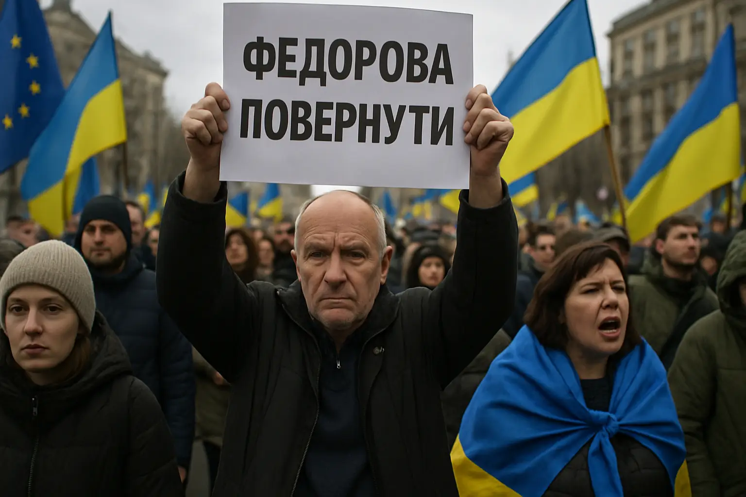 Konflikt mit Armeechef?: "Schande" - Ukrainer protestieren gegen Fedorows Entlassung