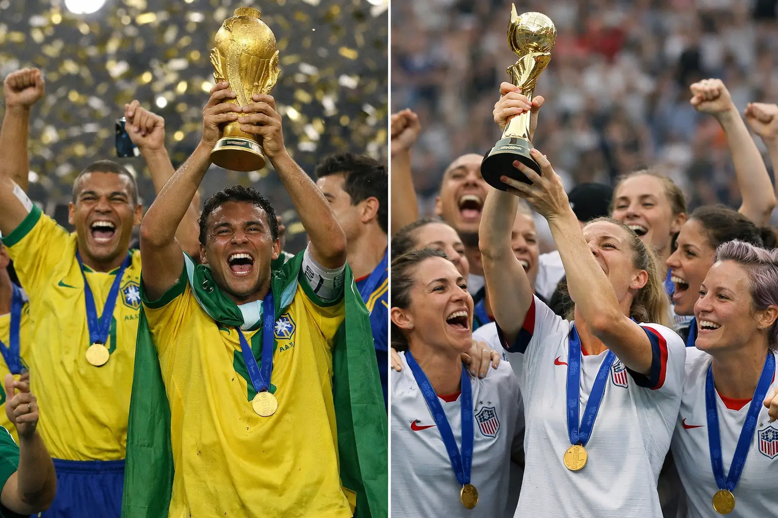 Länder mit den meisten Titeln bei Frauen- und Männer-FIFA-Weltmeisterschaften