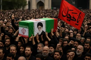 Massenandrang in Teheran: Tausende strömen zur Trauerfeier für Ayatollah Chamenei