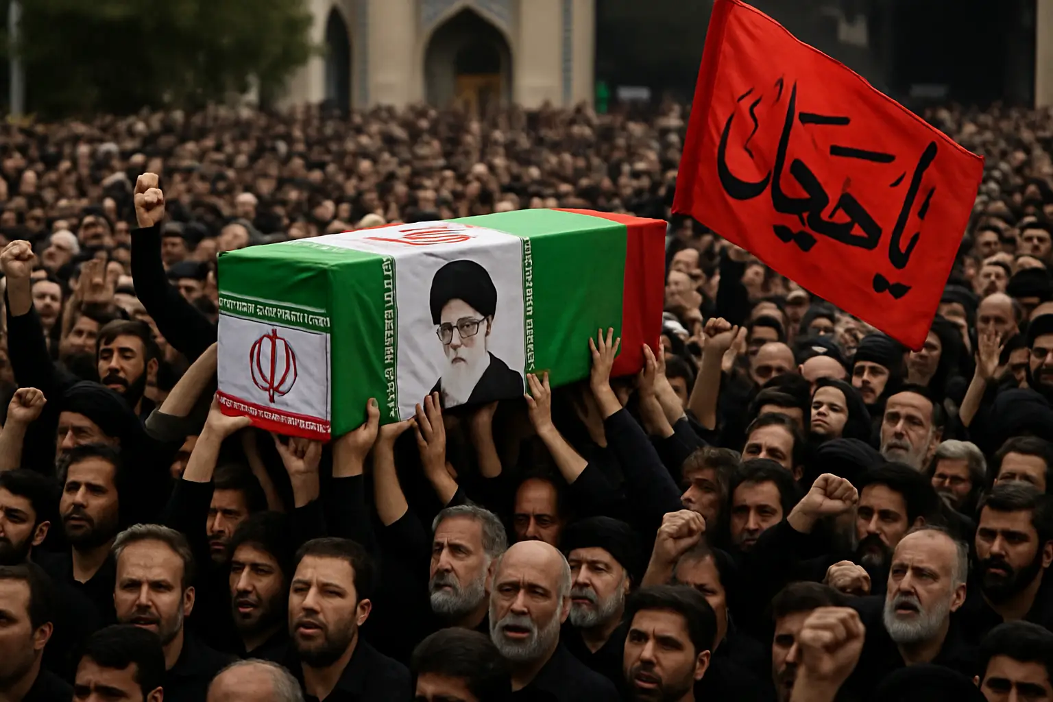 Massenandrang in Teheran: Tausende strömen zur Trauerfeier für Ayatollah Chamenei