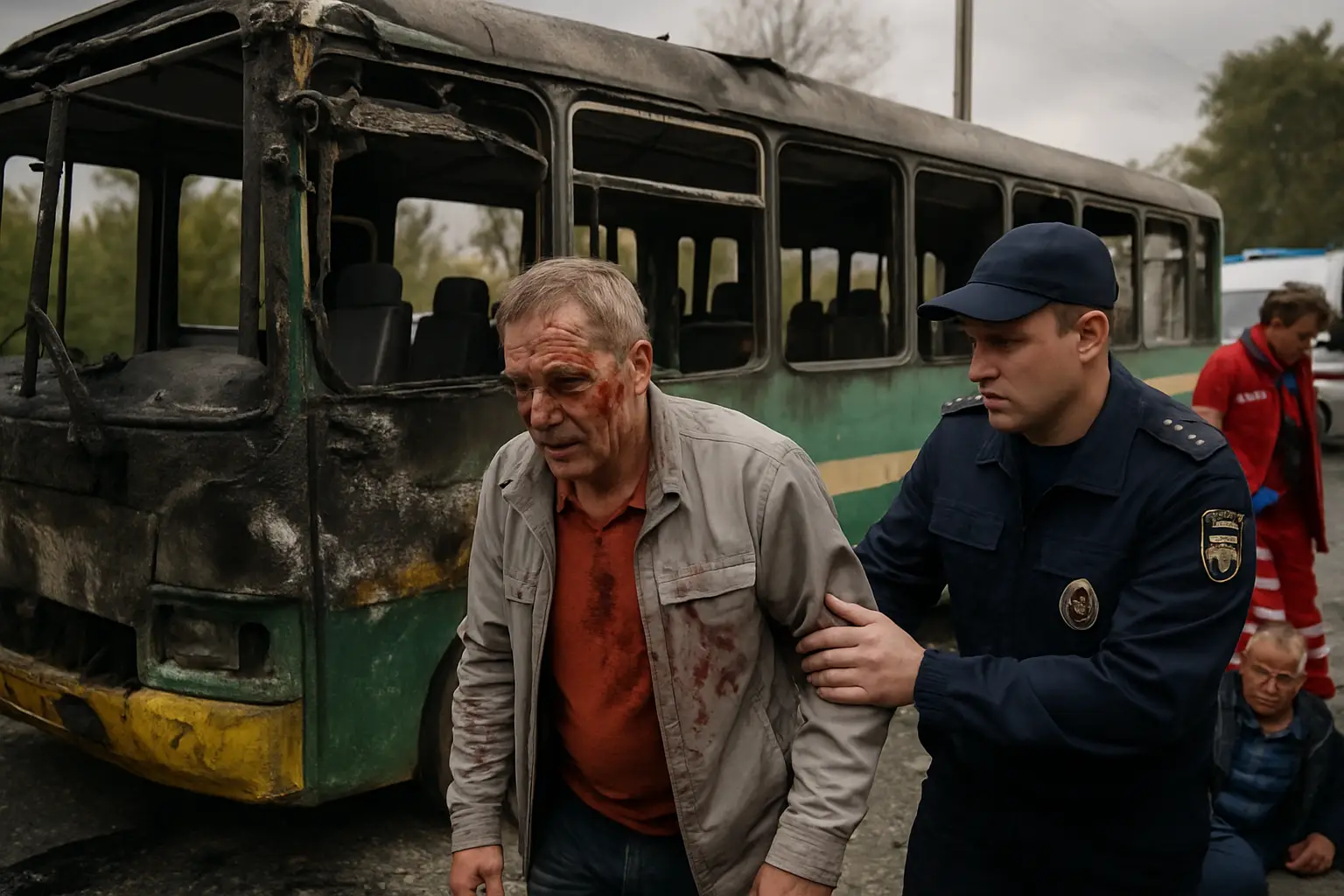 Mehr als 20 Verletzte: Ukrainische Drohnen sollen Busse mit Zivilisten getroffen haben