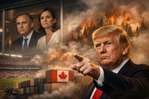 Trump droht erneut mit Zöllen wegen Waldbrandrauch nach Treffen mit Carney