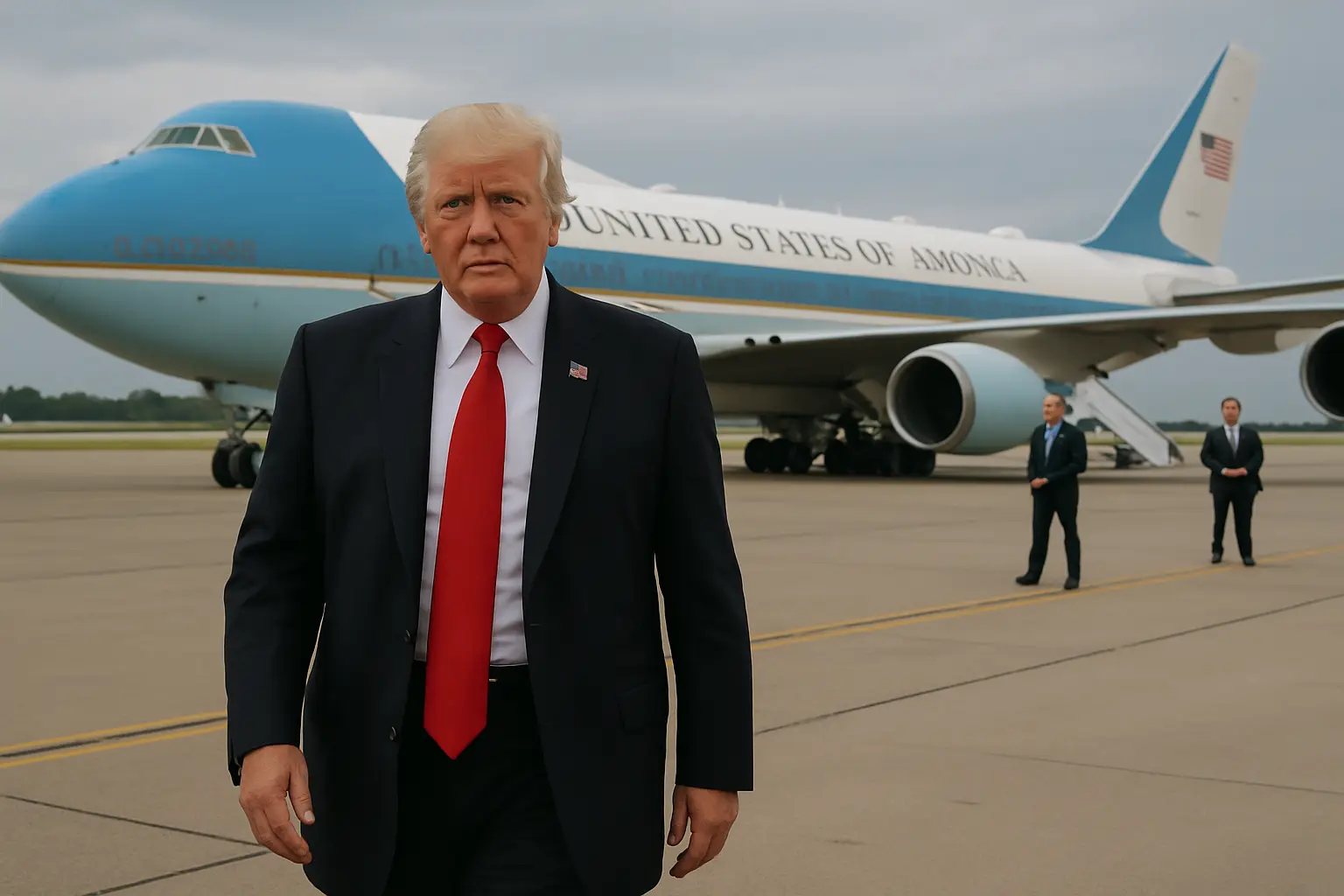 "Warum fliegen Sie damit?": Trumps neues Flugzeug muss wegen Sicherheitsbedenken in den Hangar