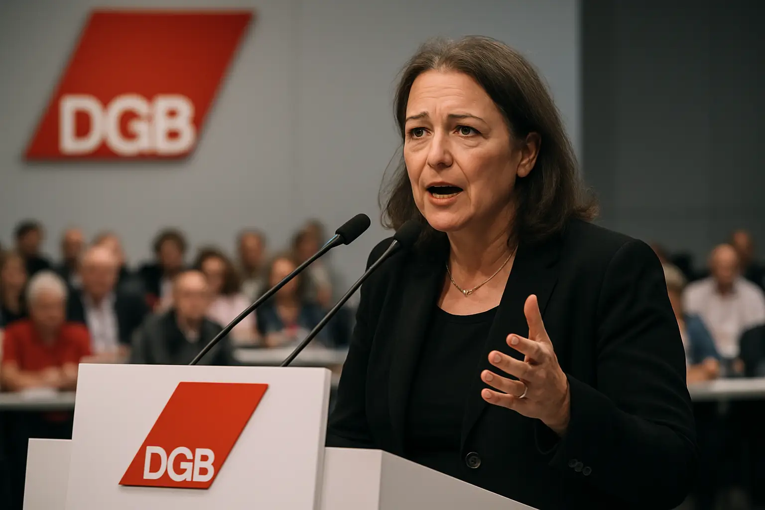 Will Gewerkschaft mobilisieren: DGB-Chefin Fahimi mit über 96 Prozent wiedergewählt